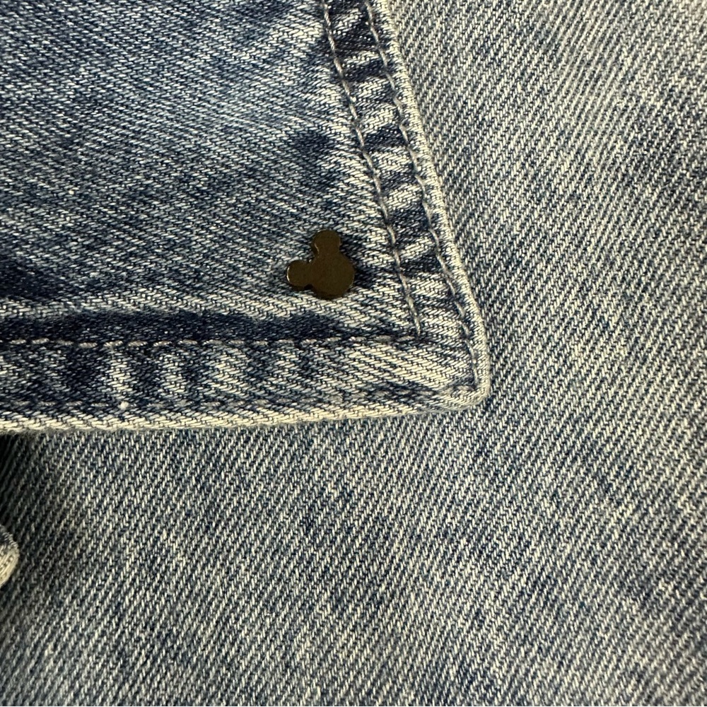 Disney Mickey Mouse Graphic Raw Hem Jean Jacket size L - Picture 11 of 12